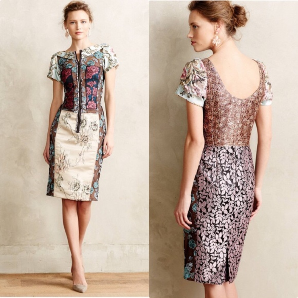 Anthropologie Byron Lars Pieced Brocade Dress